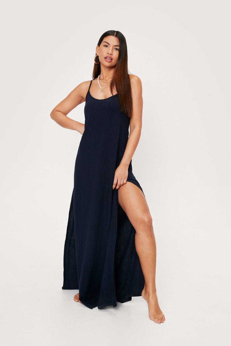 Strappy Relaxed Split Front Maxi Cover Up Dress